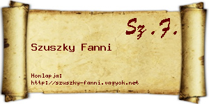 Szuszky Fanni névjegykártya