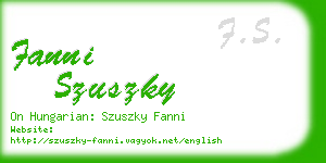 fanni szuszky business card